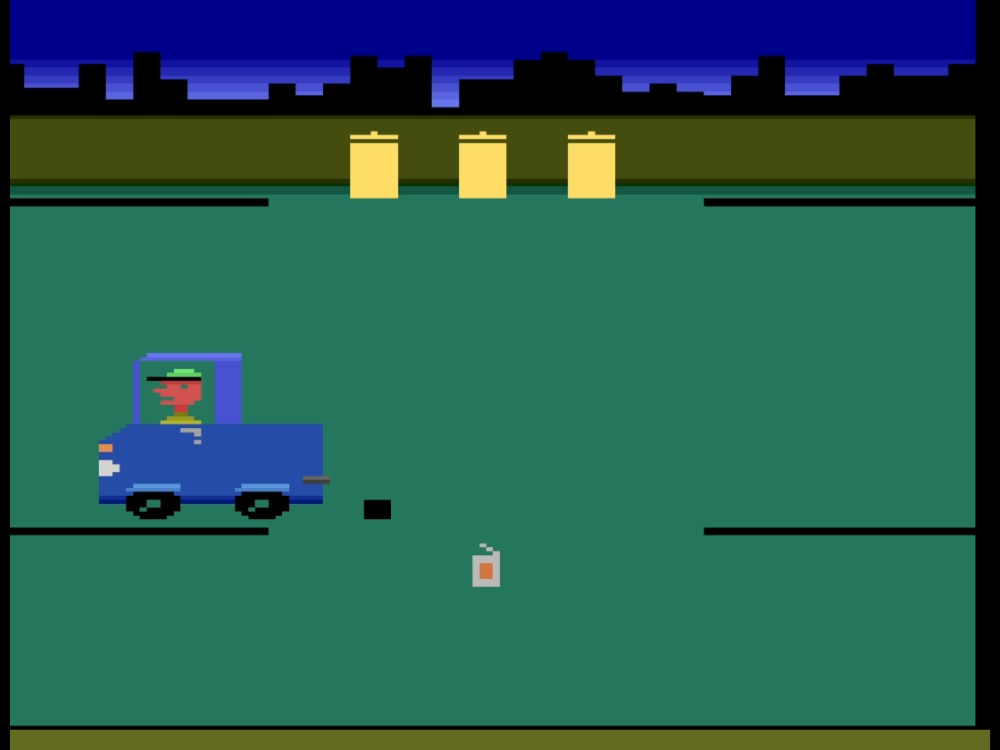 Gameplay of Oscar's Trash Race for Atari 2600